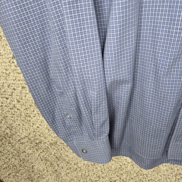 Jos A Bank Shirt Mens 2X XXL Blue‎ Plaid Reserve Button Up Cotton Casual - Picture 2 of 7